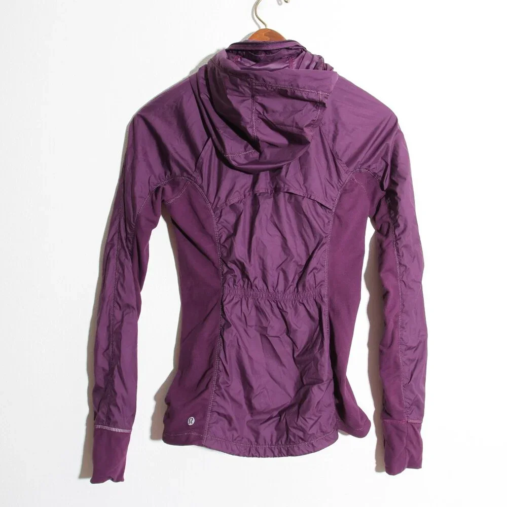 Lululemon Rush Hour Jacket Darkest Magenta Purple Full Zip Glyde Rulu Size 2